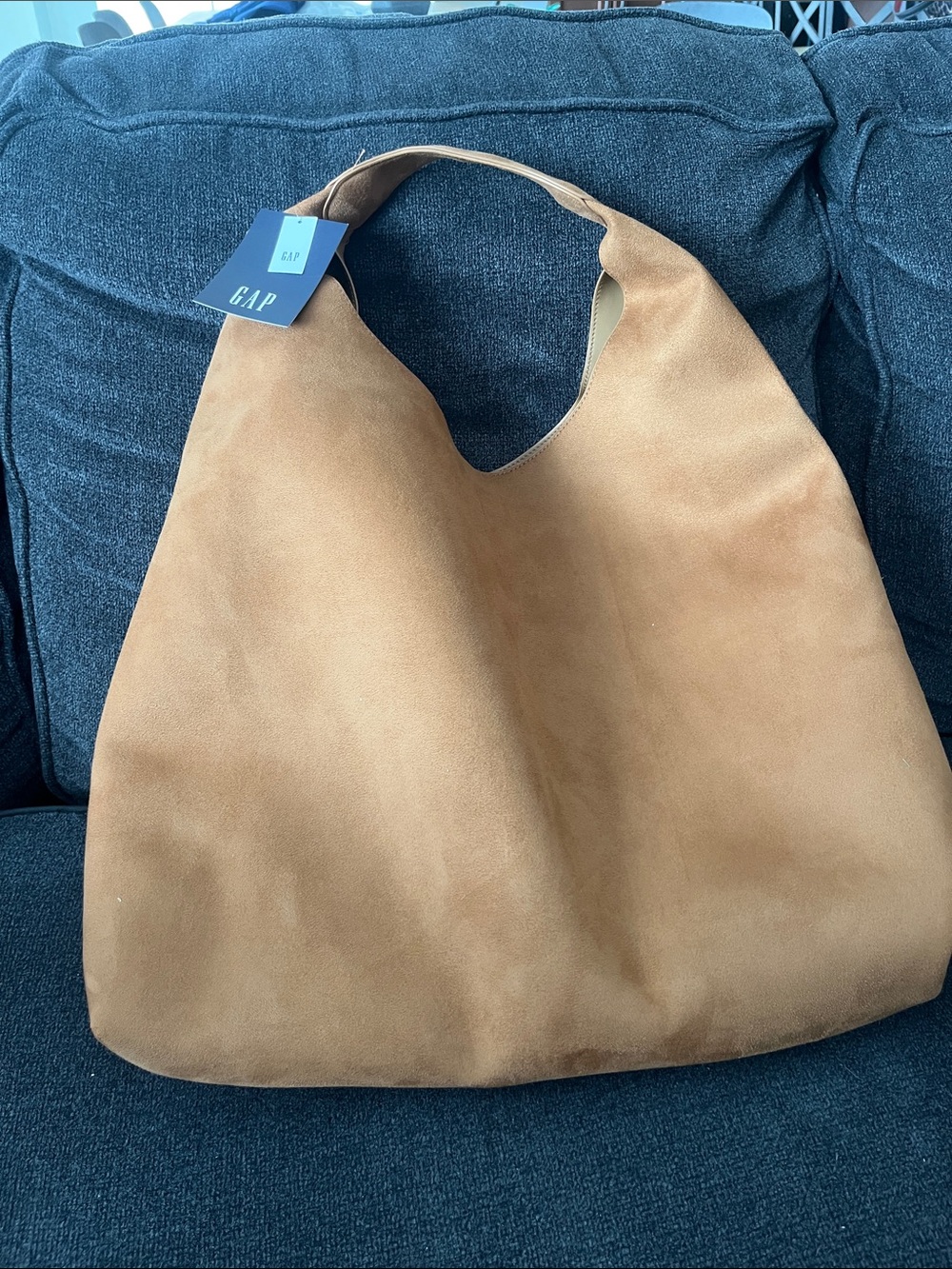 GAP women’s Camel Suede Hobo Messenger Bag